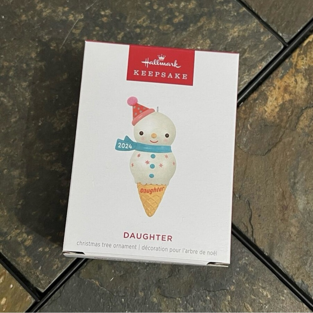 Hallmark Snowlady Ice Cream Cone Daughter Christmas Ornament ☃️🍦